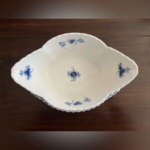 Royal Copenhagen Fluted Full Lace Gravy Boat with Attached Underplate